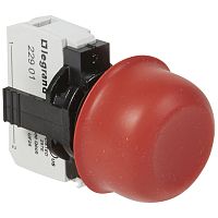 Кнопка с потайным толкателем и защитным колпачком - Osmoz - в сборе - IP 66 - красный | код 023711 |  Legrand